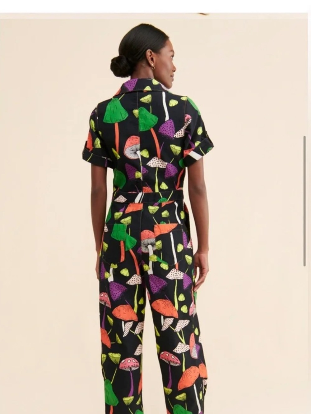 Farm Rio Black Mushroom Print Jumpsuit - Multicolor - Picture 5 of 12